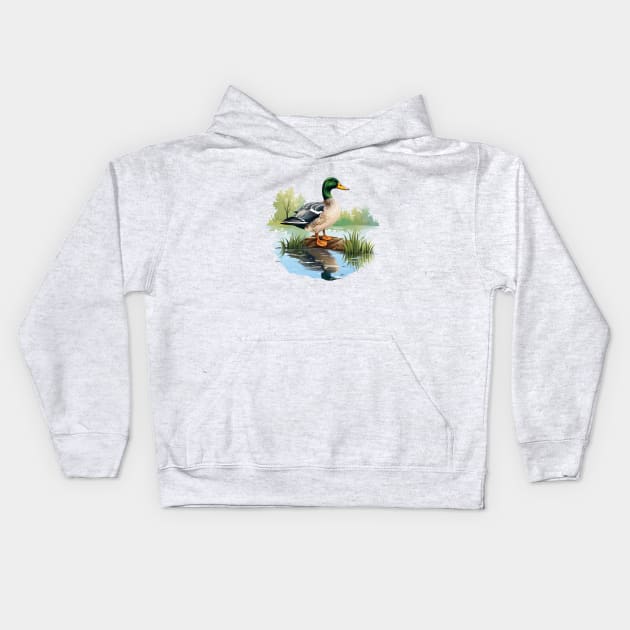 Mallard Kids Hoodie by zooleisurelife